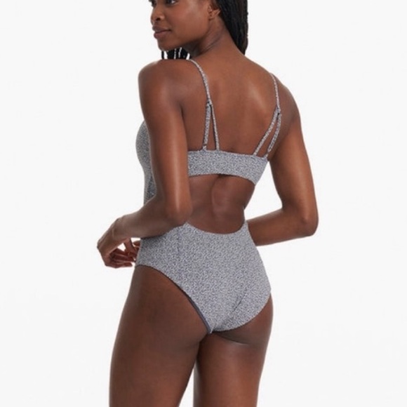 Vuori Navy Blue Azure Floral One Piece Swimsuit - Picture 2 of 5